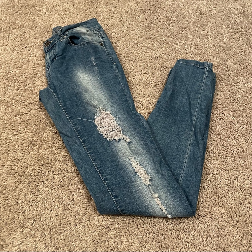 Wax jeans straight leg blue junior sz 1 inseam 28”